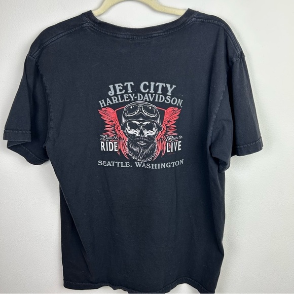 Harley Davidson Patriotic graphic motorcycle tee T-shirt size: L - Picture 7 of 8
